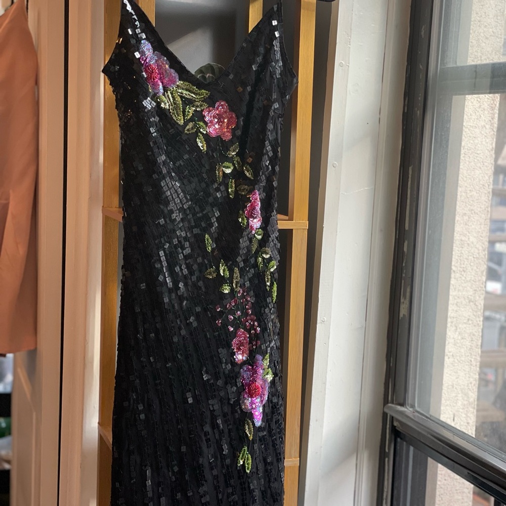 elegant silk sequin dress